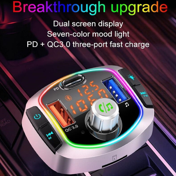 BC63 รถที่มีสีสันการ์ด MP3 Player มัลติฟังก์ชั่นบลูทูธ U Disk Charger รถบุหรี่ไฟแช็ก, BC63