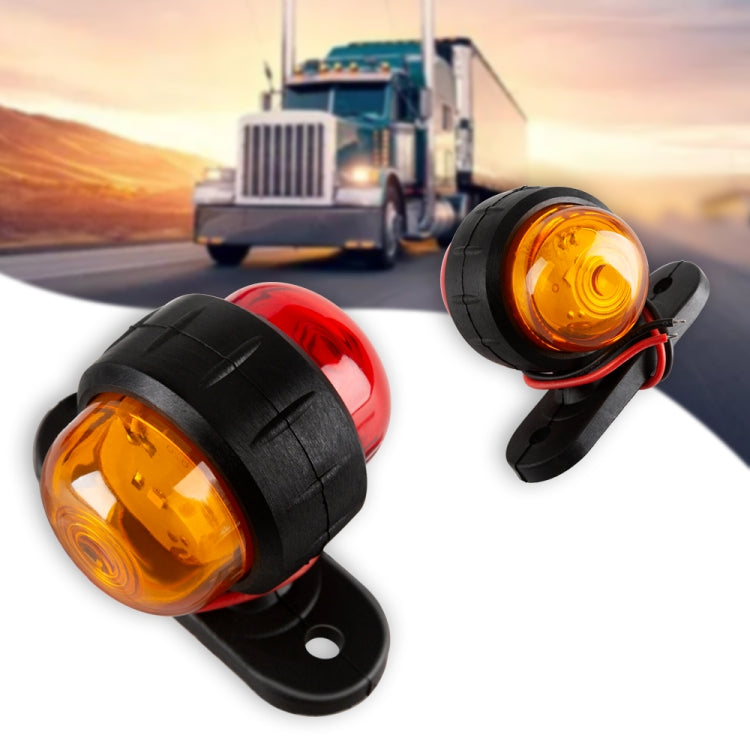 2 ชิ้น R9 12-24 โวลต์ 2 LEDs 2000-4000 พันสองด้านเอวแสงรถบรรทุกแสงด้านข้างรถบรรทุกสินค้าการปรับเปลี่ยนสองสีด้านข้างไฟท้าย, 2 PCS R9