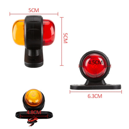 2 ชิ้น R9 12-24 โวลต์ 2 LEDs 2000-4000 พันสองด้านเอวแสงรถบรรทุกแสงด้านข้างรถบรรทุกสินค้าการปรับเปลี่ยนสองสีด้านข้างไฟท้าย, 2 PCS R9