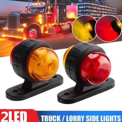 2 ชิ้น R9 12-24 โวลต์ 2 LEDs 2000-4000 พันสองด้านเอวแสงรถบรรทุกแสงด้านข้างรถบรรทุกสินค้าการปรับเปลี่ยนสองสีด้านข้างไฟท้าย, 2 PCS R9