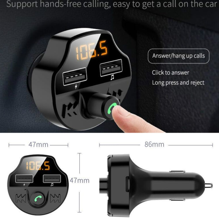 T66 รถ Bluetooth Car Charger ไฟแช็ก MP3 Player แฮนด์ฟรีเครื่องส่งสัญญาณ FM ในรถยนต์, T66