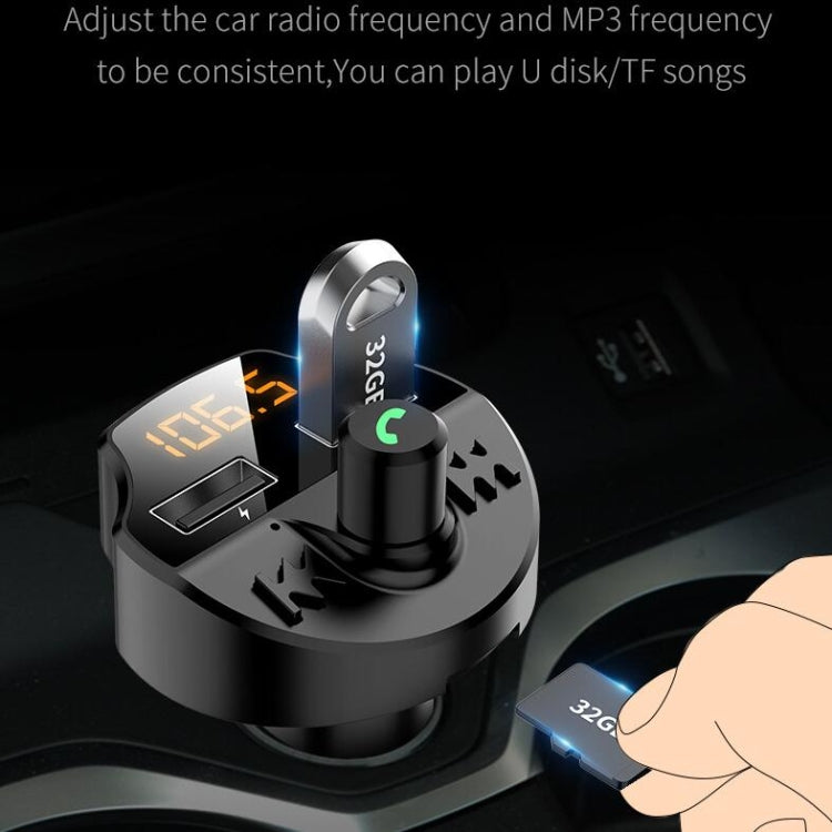 T66 รถ Bluetooth Car Charger ไฟแช็ก MP3 Player แฮนด์ฟรีเครื่องส่งสัญญาณ FM ในรถยนต์, T66