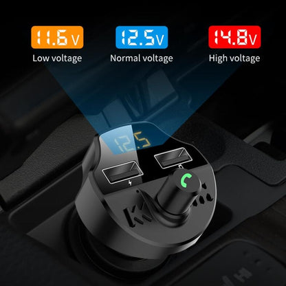 T66 รถ Bluetooth Car Charger ไฟแช็ก MP3 Player แฮนด์ฟรีเครื่องส่งสัญญาณ FM ในรถยนต์, T66