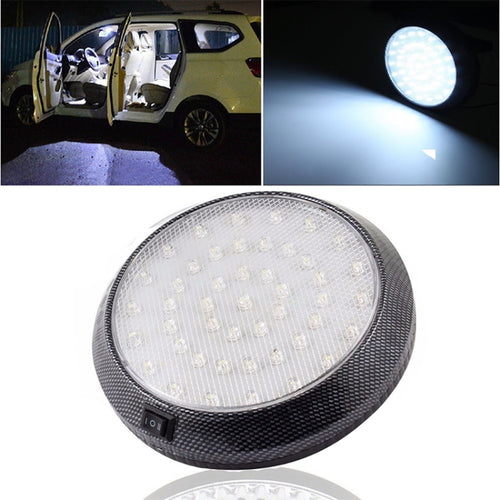 12V 46 LED ไฟหลังคา Camper Van Caravan Motor Home เรือ แสงสีขาวพร้อมสวิตช์เปิด / ปิด, 46 LEDs