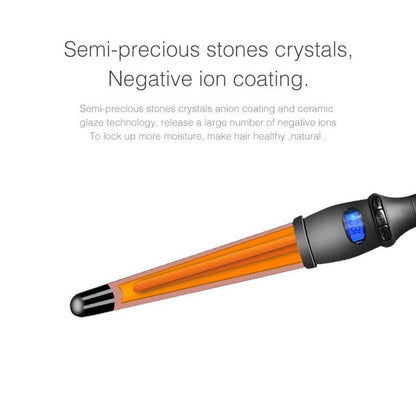 LCD Conical Curling Iron หลอดเดียวเซรามิคเคลือบกรวยดอกไม้ลูกแพร์, 19mm EU, 25mm EU, 25mm US, 19mm US, 32mm EU