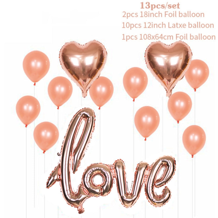 2 PCS LOVE อลูมิเนียมฟอยล์ชุดตกแต่งบอลลูนงานแต่งงานงานแต่งงานงานแต่งงานสถานที่จัดงานแต่งงานบอลลูน, LOVE + 2 Heart Shape + 10 Latex, LOVE + 2 Heart Shape + 10 Sequins, LOVE + 2 Heart Shape + 5 Sequins 5 Latex