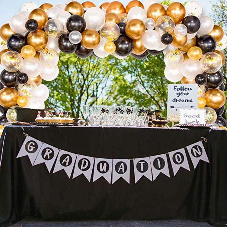 คลาสสิกสีดำทองชุดบอลลูนน้ำยางวันเกิดบอลลูนโซ่ตกแต่งห้องชุด, Classic Black Gold Latex Balloon Set