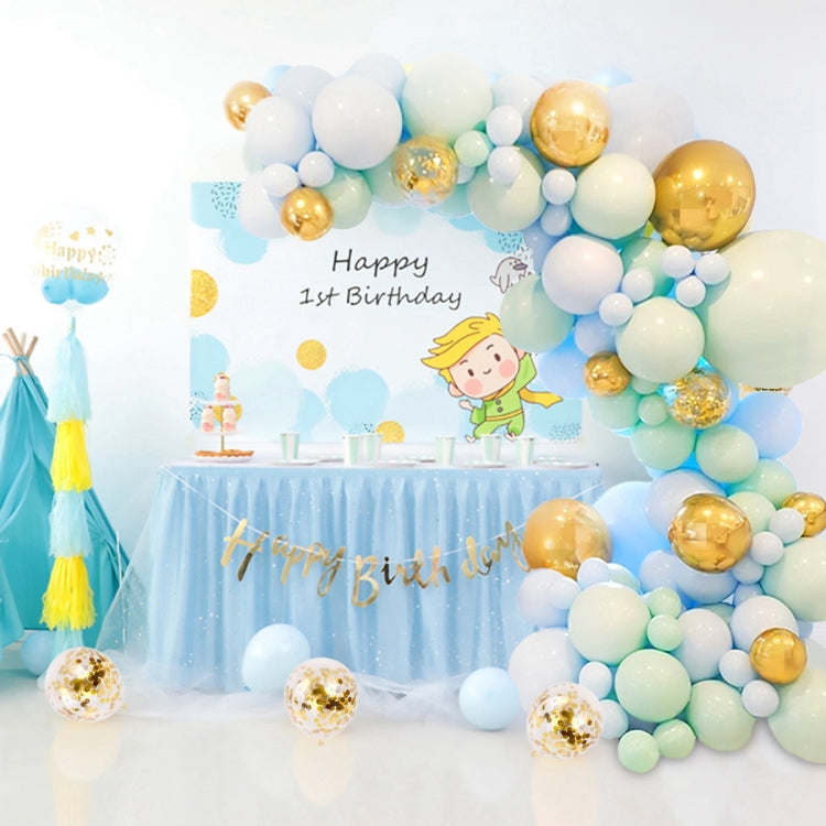 Macaron สีเขียวและสีฟ้าบอลลูนแพคเกจโซ่วันเกิดงานแต่งงานพื้นหลังตกแต่งบอลลูนผสม, Macaron Decoration Balloon Combination