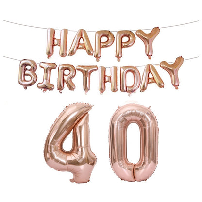 วันเกิดตกแต่งอลูมิเนียมฟอยล์บอลลูน 40 นิ้วขนาดใหญ่อลูมิเนียมฟอยล์บอลลูนตกแต่งชุด, 18, 21, 30, 40, 50, 60