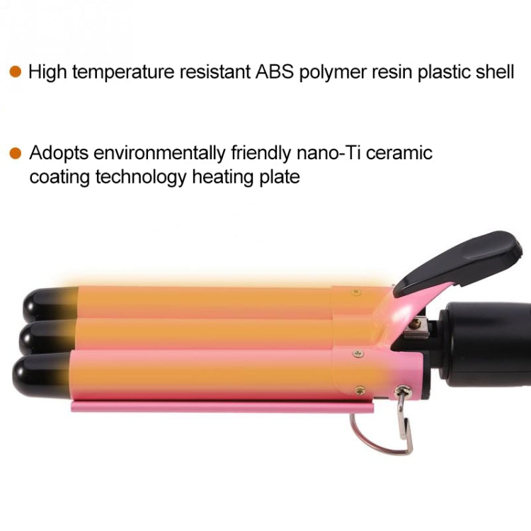 20-32m อัตโนมัติเซรามิค Splint Hair Curler 3 บาร์เรล Big Wave Hair Curling Iron เครื่องมือ, 32mm