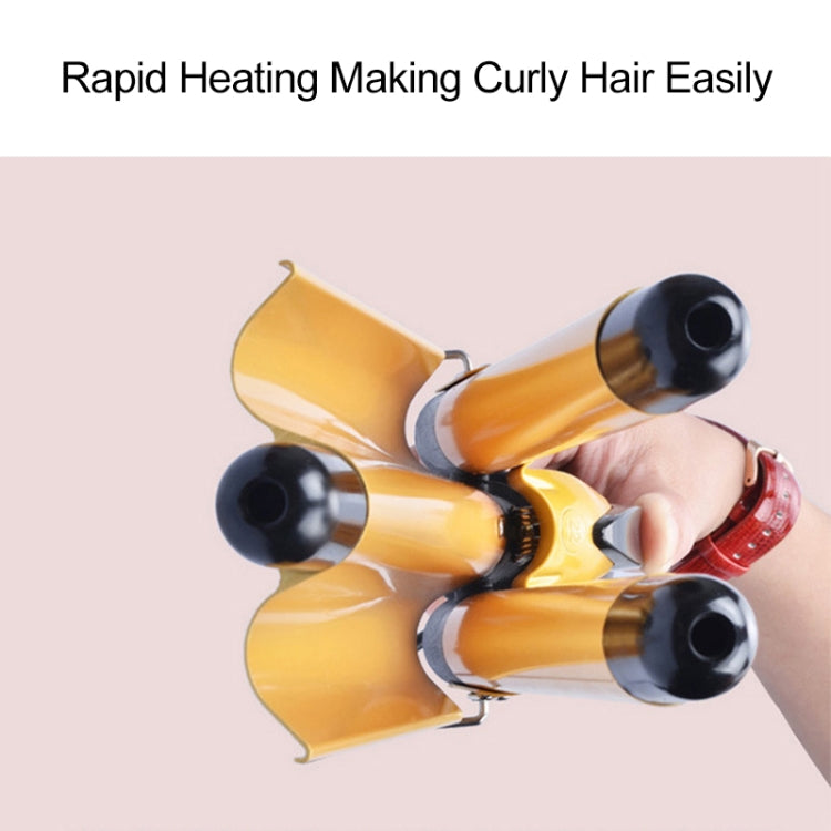 20-32m อัตโนมัติเซรามิค Splint Hair Curler 3 บาร์เรล Big Wave Hair Curling Iron เครื่องมือ, 32mm