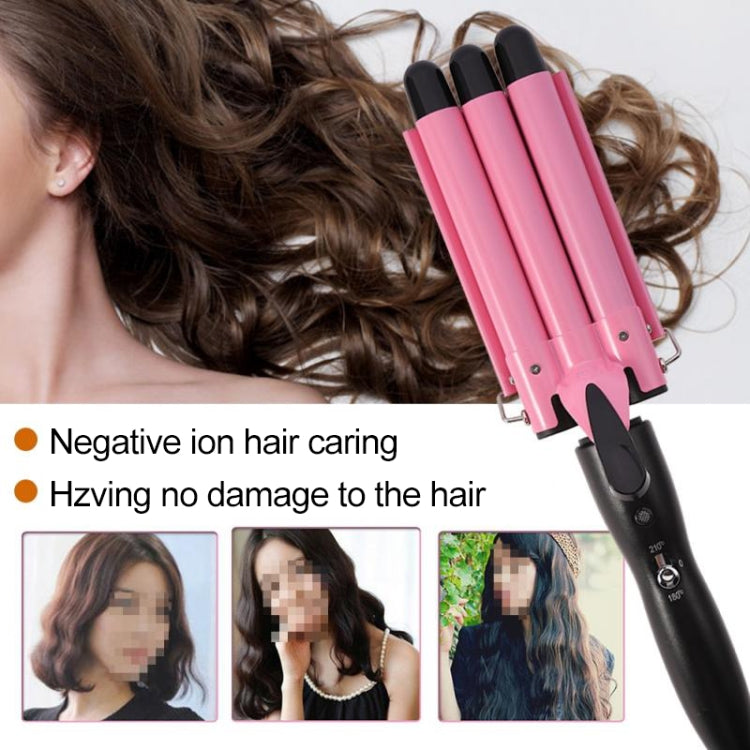 20-32m อัตโนมัติเซรามิค Splint Hair Curler 3 บาร์เรล Big Wave Hair Curling Iron เครื่องมือ, 32mm
