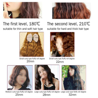 20-32m อัตโนมัติเซรามิค Splint Hair Curler 3 บาร์เรล Big Wave Hair Curling Iron เครื่องมือ, 32mm