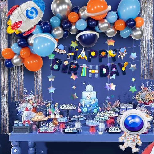 Wandering Earth นักบินอวกาศธีมชุดบอลลูนวันเกิด Party Rocket บอลลูนตกแต่งอลูมิเนียมฟิล์มบอลลูน, Wandering Earth Astronaut Theme Balloon