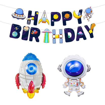 Wandering Earth นักบินอวกาศธีมชุดบอลลูนวันเกิด Party Rocket บอลลูนตกแต่งอลูมิเนียมฟิล์มบอลลูน, Wandering Earth Astronaut Theme Balloon