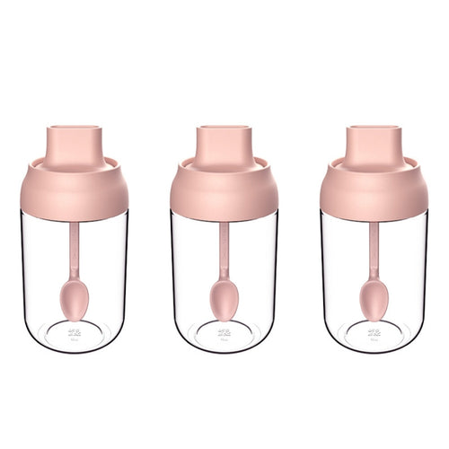 3 ชิ้น Macaron Ribbon ช้อนฝากันความชื้นหนึ่งขวดปรุงรสขวดแก้วปรุงรสพร้อมฉลาก, Seasoning Bottle, Honey Bottle, Brush Oil Bottle