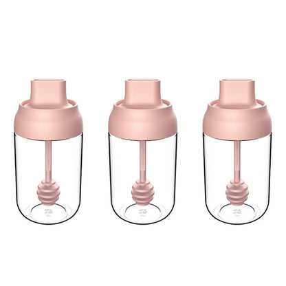 3 ชิ้น Macaron Ribbon ช้อนฝากันความชื้นหนึ่งขวดปรุงรสขวดแก้วปรุงรสพร้อมฉลาก, Seasoning Bottle, Honey Bottle, Brush Oil Bottle