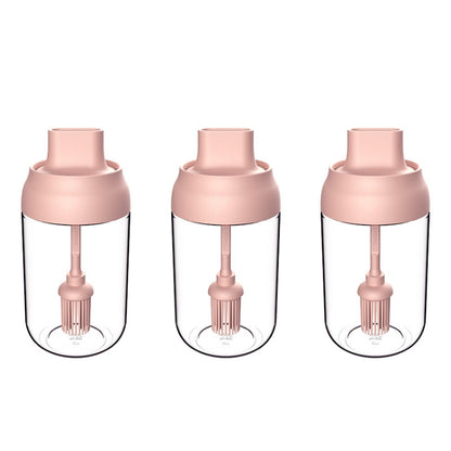 3 ชิ้น Macaron Ribbon ช้อนฝากันความชื้นหนึ่งขวดปรุงรสขวดแก้วปรุงรสพร้อมฉลาก, Seasoning Bottle, Honey Bottle, Brush Oil Bottle