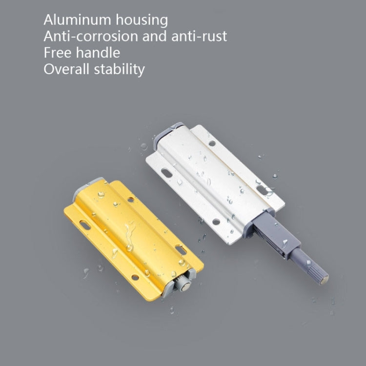 3 ชิ้นอลูมิเนียม Bouncer ฟรี Handle Push-Pull Cabinet ตู้เสื้อผ้าประตูลิ้นชัก Bouncer, Gold, Silver