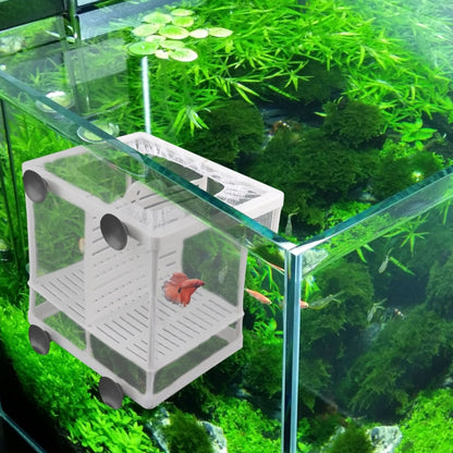 ขนาดเล็กขนาดพร้อมClapboard Incubatorปลาขนาดเล็กกล่องแยกสุทธิTropical Fish Breeding Box, With Clapboard