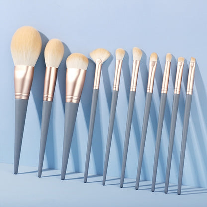 10 ชิ้น/เซ็ตแปรงแต่งหน้าข้าวโพดผ้าไหมเส้นใยผม Loose Powder แปรง Face และ Eye แปรงแต่งหน้า, Without Bag, With Blue Bag, With Silver Bag, With Pink Cylinder, With Green Cylinder, With Pink Zipper Bag