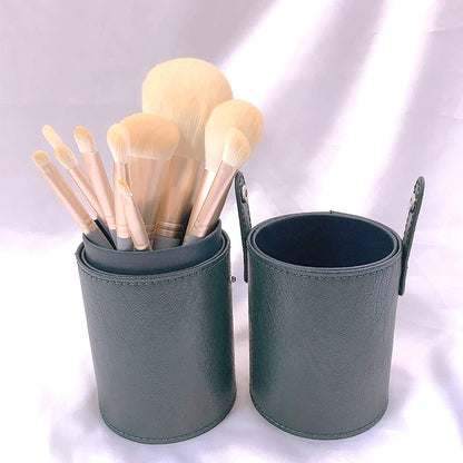 10 ชิ้น/เซ็ตแปรงแต่งหน้าข้าวโพดผ้าไหมเส้นใยผม Loose Powder แปรง Face และ Eye แปรงแต่งหน้า, Without Bag, With Blue Bag, With Silver Bag, With Pink Cylinder, With Green Cylinder, With Pink Zipper Bag