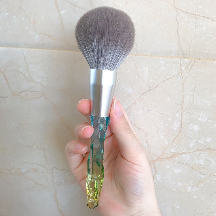 แปรงแต่งหน้า ใยไหมข้าวโพด เส้นผมสามารถล้างแปรงแต่งหน้าได้, Green Loose Powder Brush, Pink Loose Powder Brush, 5 PCS Green Eye Shadow Brush, Green Loose Powder Brush+5 PCS Eye Shadow Brush