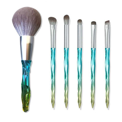 แปรงแต่งหน้า ใยไหมข้าวโพด เส้นผมสามารถล้างแปรงแต่งหน้าได้, Green Loose Powder Brush, Pink Loose Powder Brush, 5 PCS Green Eye Shadow Brush, Green Loose Powder Brush+5 PCS Eye Shadow Brush
