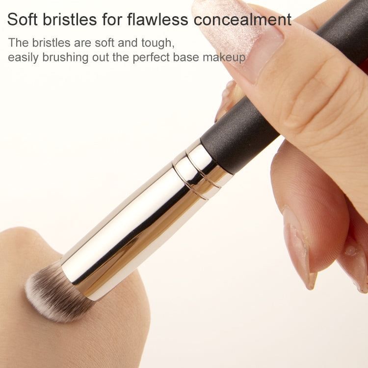 แปรงแต่งหน้าผมไฟเบอร์ 4 ชิ้นแปรงรองพื้นด้ามไม้, 191 Foundation Brush, 270 Concealer Brush, 170 Diagonal Foundation Brush
