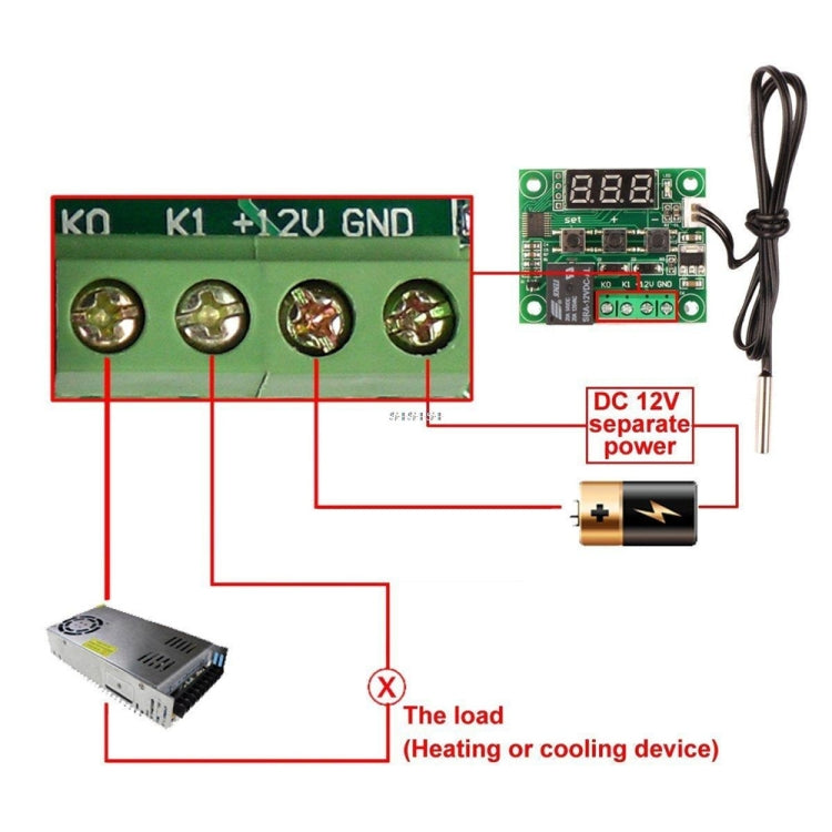 DC 12V W1209 Digital Cool/ความร้อนอุณหภูมิเครื่องวัดอุณหภูมิเครื่องวัดอุณหภูมิสวิตช์เปิด/ปิด-50-110C + w1209 กรณีกล่องอะคริลิค