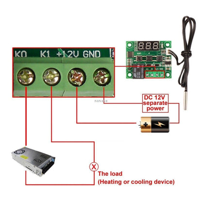 DC 12V W1209 Digital Cool/ความร้อนอุณหภูมิเครื่องวัดอุณหภูมิเครื่องวัดอุณหภูมิสวิตช์เปิด/ปิด-50-110C + w1209 กรณีกล่องอะคริลิค