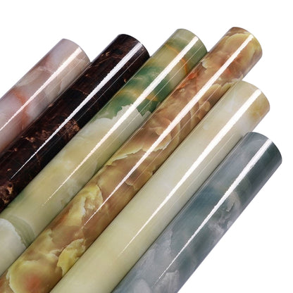 215421210W รูปแบบหินอ่อน Bright สีตกแต่งเฟอร์นิเจอร์ Self-Adhesive Wall Paper ตู้ฟิล์มกันน้ำ