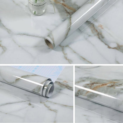 215421210W รูปแบบหินอ่อน Bright สีตกแต่งเฟอร์นิเจอร์ Self-Adhesive Wall Paper ตู้ฟิล์มกันน้ำ