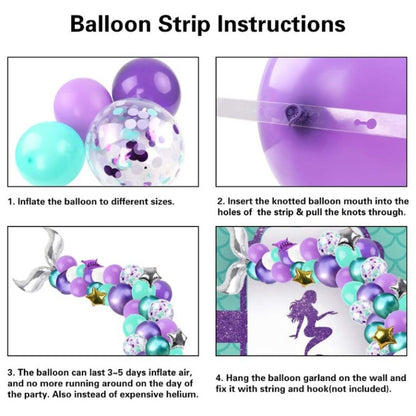 Golden Square ชิ้น Confetti บอลลูนชุด Ocean Theme Mermaid Party บอลลูนตกแต่งชุด, Balloon Decoration Set