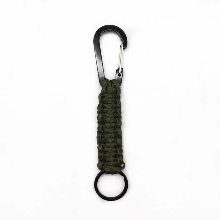 พวงกุญแจเชือกไนล่อนอเนกประสงค์กลางแจ้ง Carabiner, Nylon Umbrella Rope(Army green), Nylon Umbrella Rope(Black), Nylon Umbrella Rope(Brown), Nylon Umbrella Rope(Deep Blue)