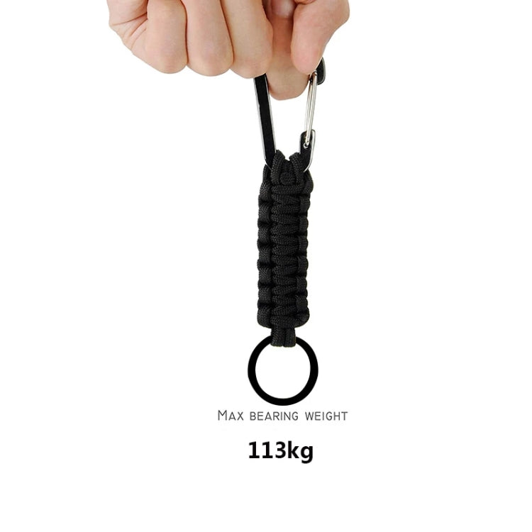 พวงกุญแจเชือกไนล่อนอเนกประสงค์กลางแจ้ง Carabiner, Nylon Umbrella Rope(Army green), Nylon Umbrella Rope(Black), Nylon Umbrella Rope(Brown), Nylon Umbrella Rope(Deep Blue)