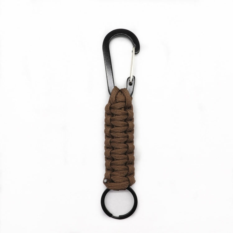 พวงกุญแจเชือกไนล่อนอเนกประสงค์กลางแจ้ง Carabiner, Nylon Umbrella Rope(Army green), Nylon Umbrella Rope(Black), Nylon Umbrella Rope(Brown), Nylon Umbrella Rope(Deep Blue)