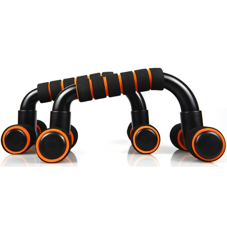 อุปกรณ์ฟิตเนส Push-Up Bracket รูปตัว H อุปกรณ์ขยายหน้าอกในร่มภายในบ้าน, Black Orange, Black  Green