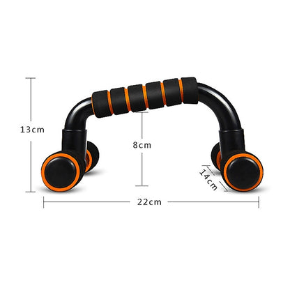 อุปกรณ์ฟิตเนส Push-Up Bracket รูปตัว H อุปกรณ์ขยายหน้าอกในร่มภายในบ้าน, Black Orange, Black  Green