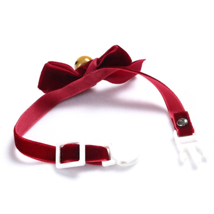 5 ชิ้นกำมะหยี่ Bowknot ปรับปลอกคอสัตว์เลี้ยงแมวสุนัขกระต่าย Bow Tie อุปกรณ์เสริม, S 17-30cm Bowknot, S 17-30cm Bowknot With Bell