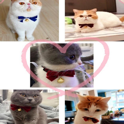 5 ชิ้นกำมะหยี่ Bowknot ปรับปลอกคอสัตว์เลี้ยงแมวสุนัขกระต่าย Bow Tie อุปกรณ์เสริม, S 17-30cm Bowknot, S 17-30cm Bowknot With Bell