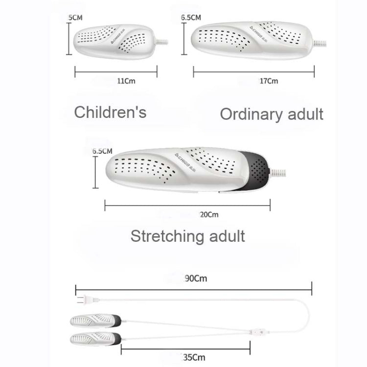 Chigo 220V เครื่องเป่ารองเท้าในครัวเรือนผู้ใหญ่และเด็กเครื่องเป่ารองเท้าอุ่น, ปลั๊ก CN, 07 Children Blue, 07 Children Pink, 07 Adult Ordinary, 07 Adult Retractable, Adult Timing, Telescopic Timing, 02 Models, 02 Timing, Children White Timing