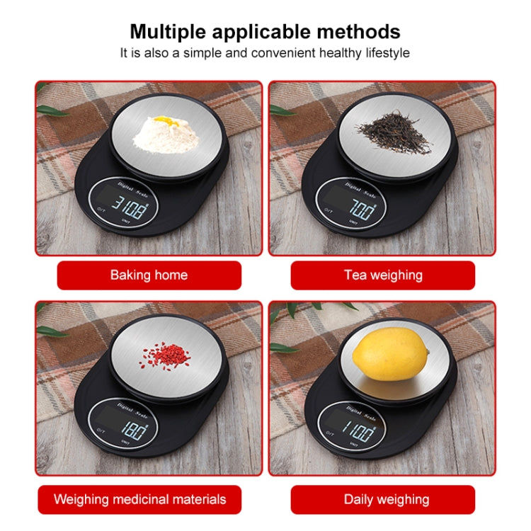บ้านครัวอิเล็กทรอนิกส์ขนาดความแม่นยำสูงเครื่องประดับสแตนเลสขนาด, Hemming 5kg/1g, No Edging 5kg/1g, Hemming 3kg/0.1g, No Edging 3kg/0.1g, Hemming 5kg/0.1g, No Edging 5kg/0.1g