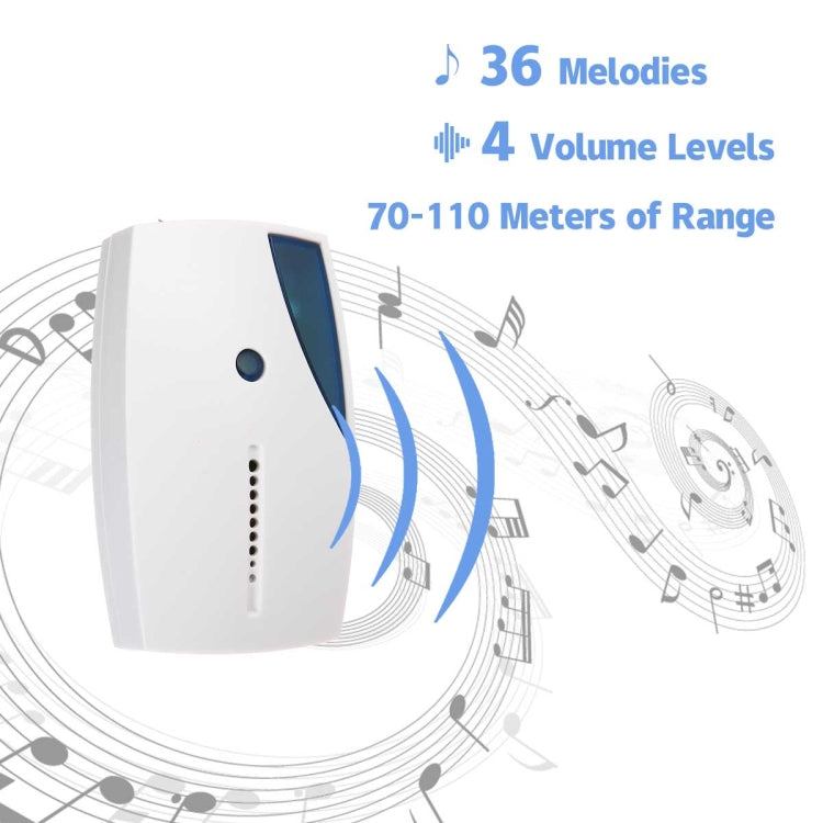 10PCS กันน้ำ LED Wireless Doorbell รีโมทคอนโทรลประตูเบลล์ 36 Tune Chimes เพลง