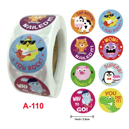 10 ชิ้นการ์ตูนสัตว์สติ๊กเกอร์รางวัลห้องเรียนตกแต่งฉลาก, A-110 2.5cm / 1inch
