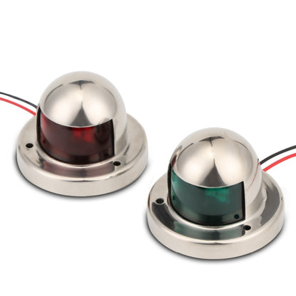 1 คู่สแตนเลส LED นำทางสีแดงสีเขียว Sailing สัญญาณสำหรับ Marine เรือ Yacht ไฟเตือน, DC 12V, 1 Pair 12V