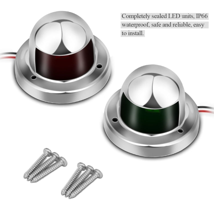 1 คู่สแตนเลส LED นำทางสีแดงสีเขียว Sailing สัญญาณสำหรับ Marine เรือ Yacht ไฟเตือน, DC 12V, 1 Pair 12V