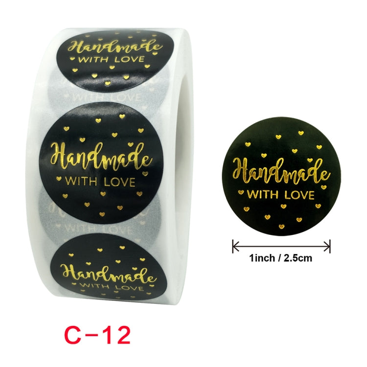 สติ๊กเกอร์ทำมือทรงกลม 5 ชิ้นสติ๊กเกอร์อบขนม Hot Golden Label, C-1 Sticker