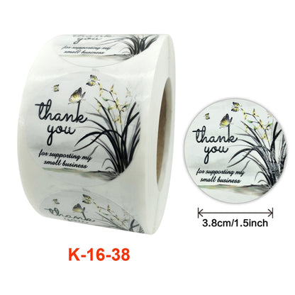 3 ชิ้นสติกเกอร์ดอกไม้ซองจดหมายสติกเกอร์ปิดผนึกขอบคุณฉลาก, K-16-38 Sticker