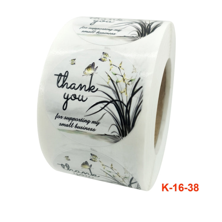 3 ชิ้นสติกเกอร์ดอกไม้ซองจดหมายสติกเกอร์ปิดผนึกขอบคุณฉลาก, K-16-38 Sticker